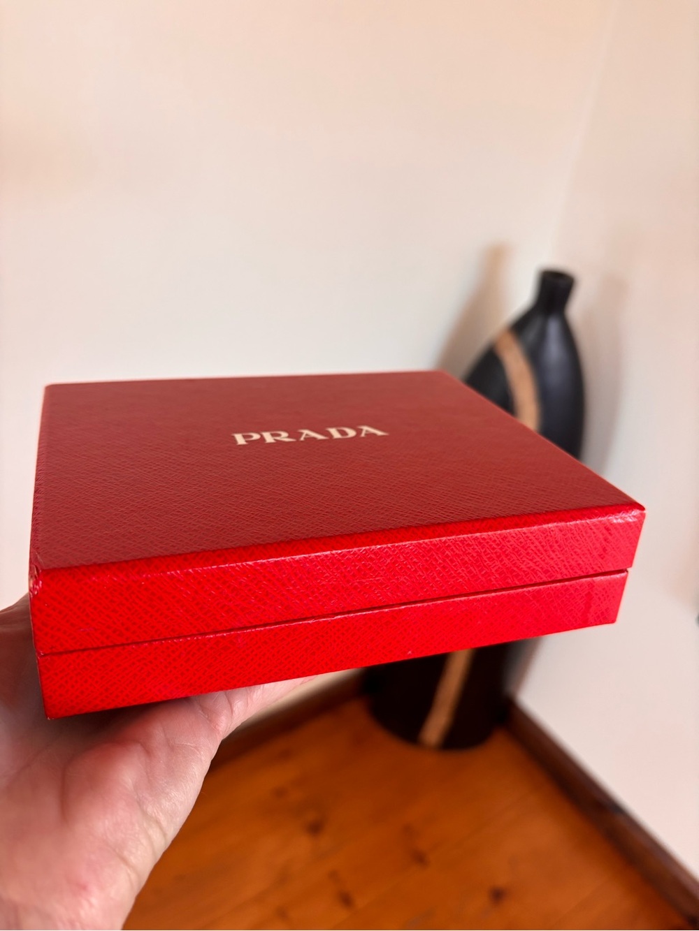 PRADA Authentic Red Saffiano Luxury Presentation Gift Storage Box Set - Picture 5 of 10
